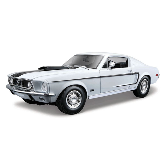 Maisto - 1:18 (1968) White Ford Mustang GT Cobra Jet 68