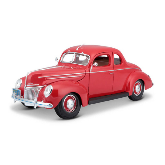 Maisto - Ford Deluxe Hardtop (1939) Diecast Model Car | Tudor Red