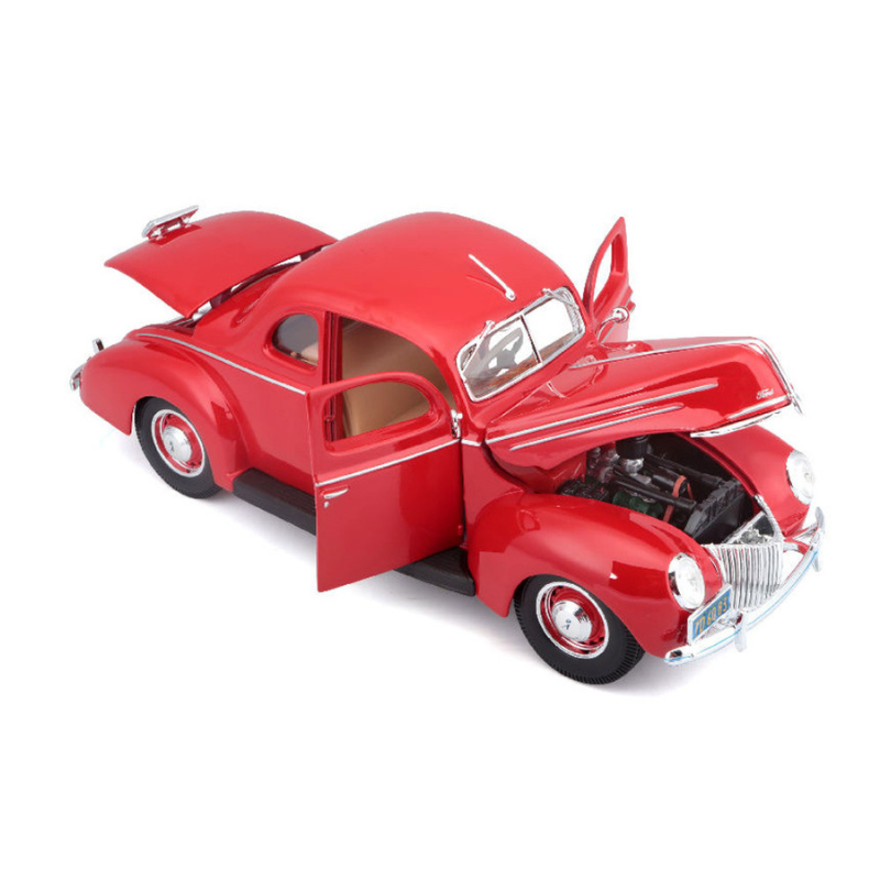 Maisto - Ford Deluxe Hardtop (1939) Diecast Model Car | Tudor Red