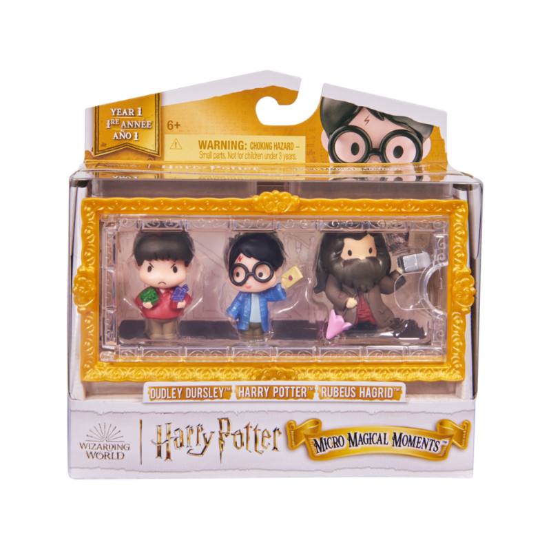 Spin Master - Harry Potter Wizarding World | Micro Magical Moments Harry, Hagrid, and Dudley Figure Set