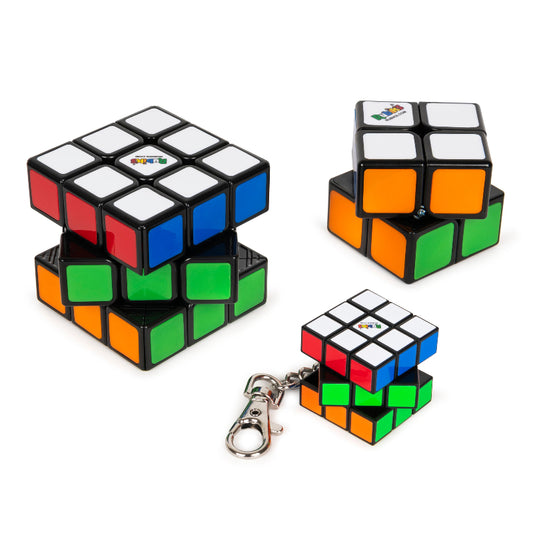 Spin Master - Rubik's Family Pack (3x3 Cube, 2x2 Cube, 3x3 Keyring Cube)