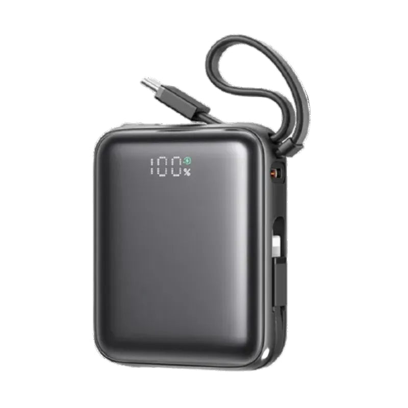 JOYROOM JR-PBF27 22. 5W Mini Power Bank with Dual Cables (Lightning & Type-C) 10000mAh - Black