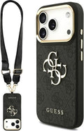 GUESS 4G PU LEATHER CASE BIG 4G AND CLASSIC LOGO WITH BIG 4G PU NYLON STRAP AND METAL CAMERA AND BUTTONS