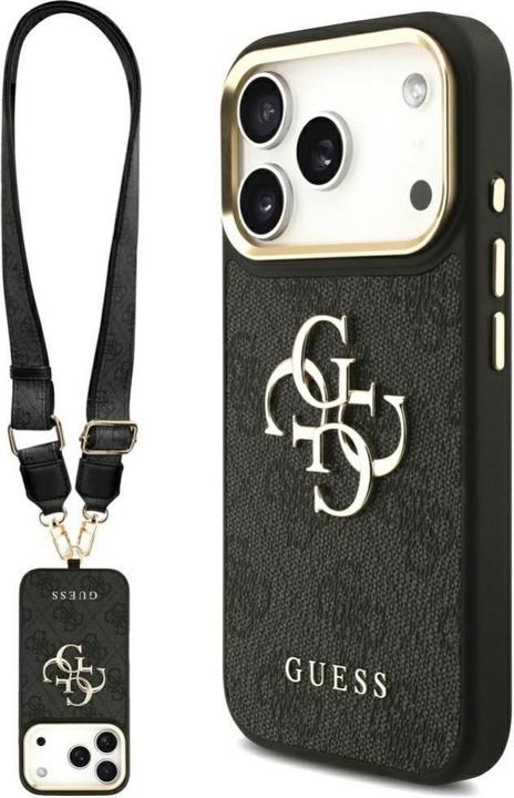 GUESS 4G PU LEATHER CASE BIG 4G AND CLASSIC LOGO WITH BIG 4G PU NYLON STRAP AND METAL CAMERA AND BUTTONS