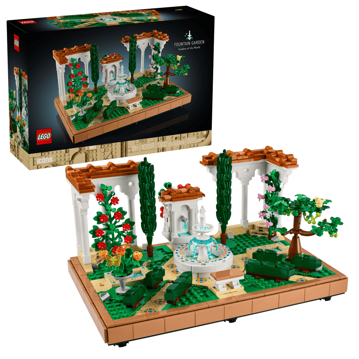 LEGO Icons Fountain Garden – 1302 Pieces (10359)