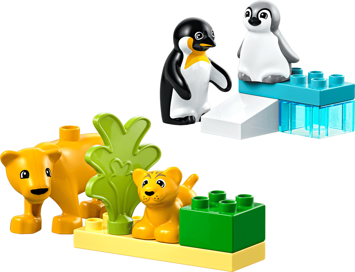Wild Animal Families: Penguins & Lions- 10 Pcs
