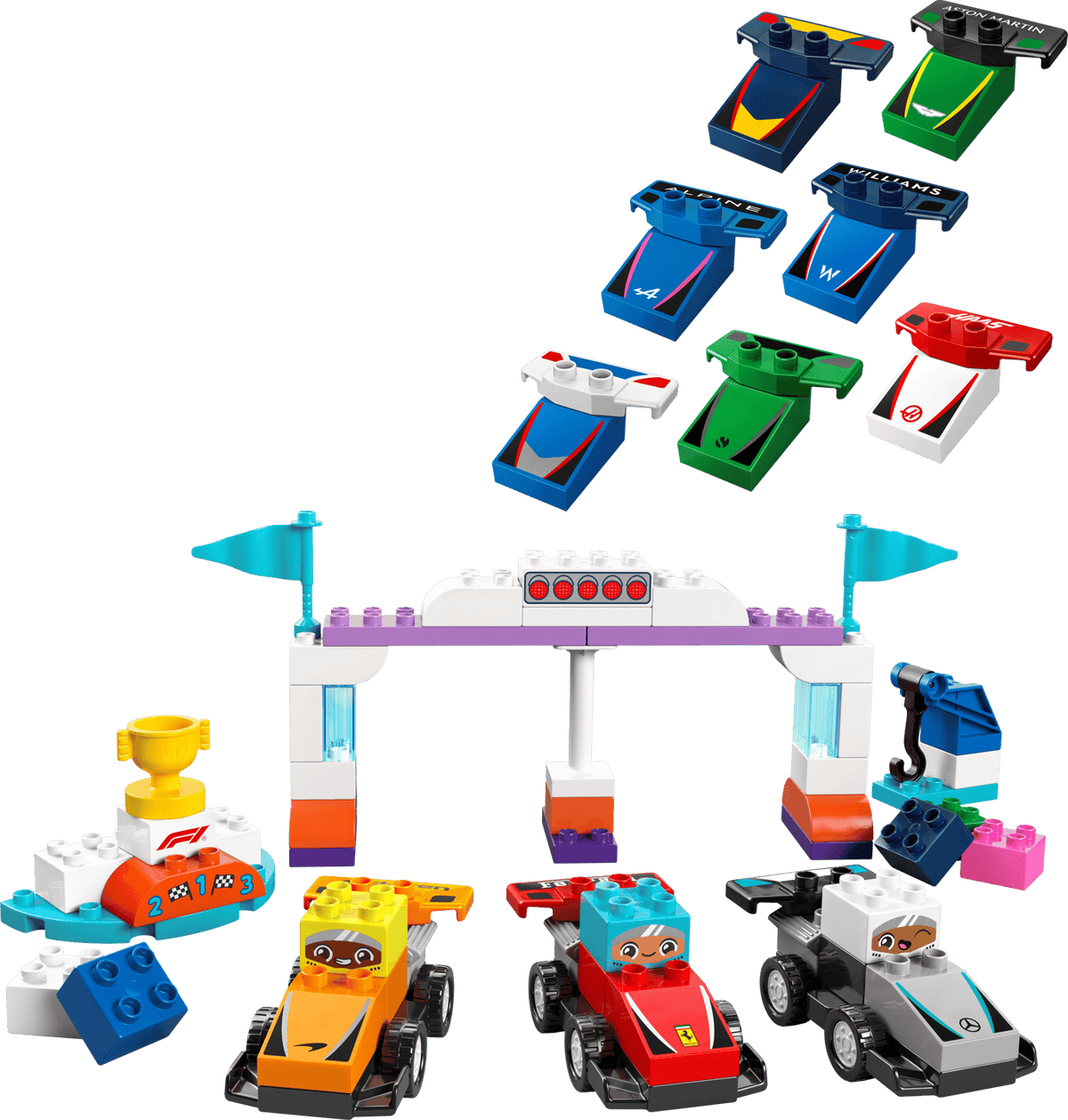 Team Race Cars & Drivers- 70 Pcs