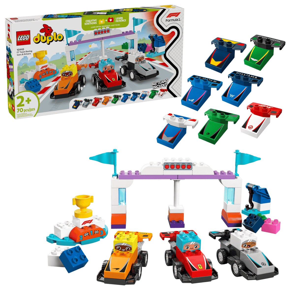 Team Race Cars & Drivers- 70 Pcs