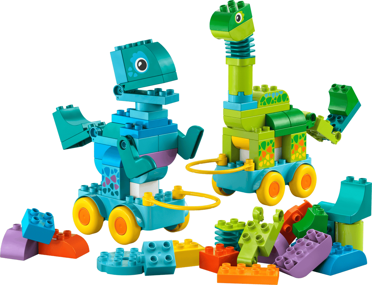 3 in 1 Dinosaurs on Wheels- 108 Pcs