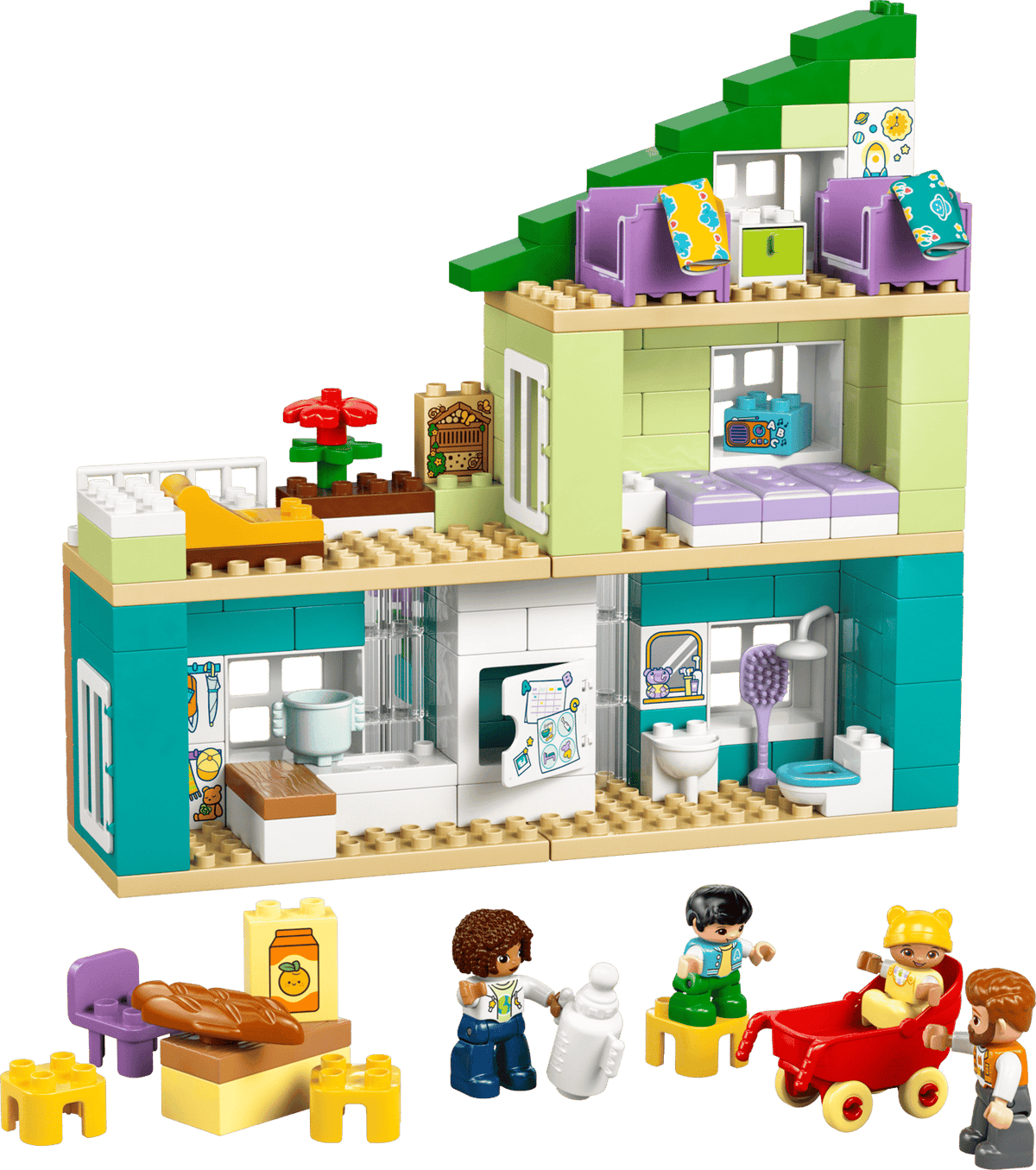 3 in 1 Modern Family House with Figures- 166 Pcs