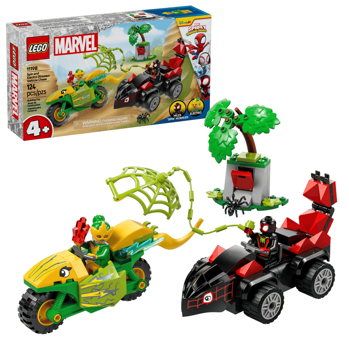 Spin and Electro Dinosaur Vehicle Chase- 124 Pcs