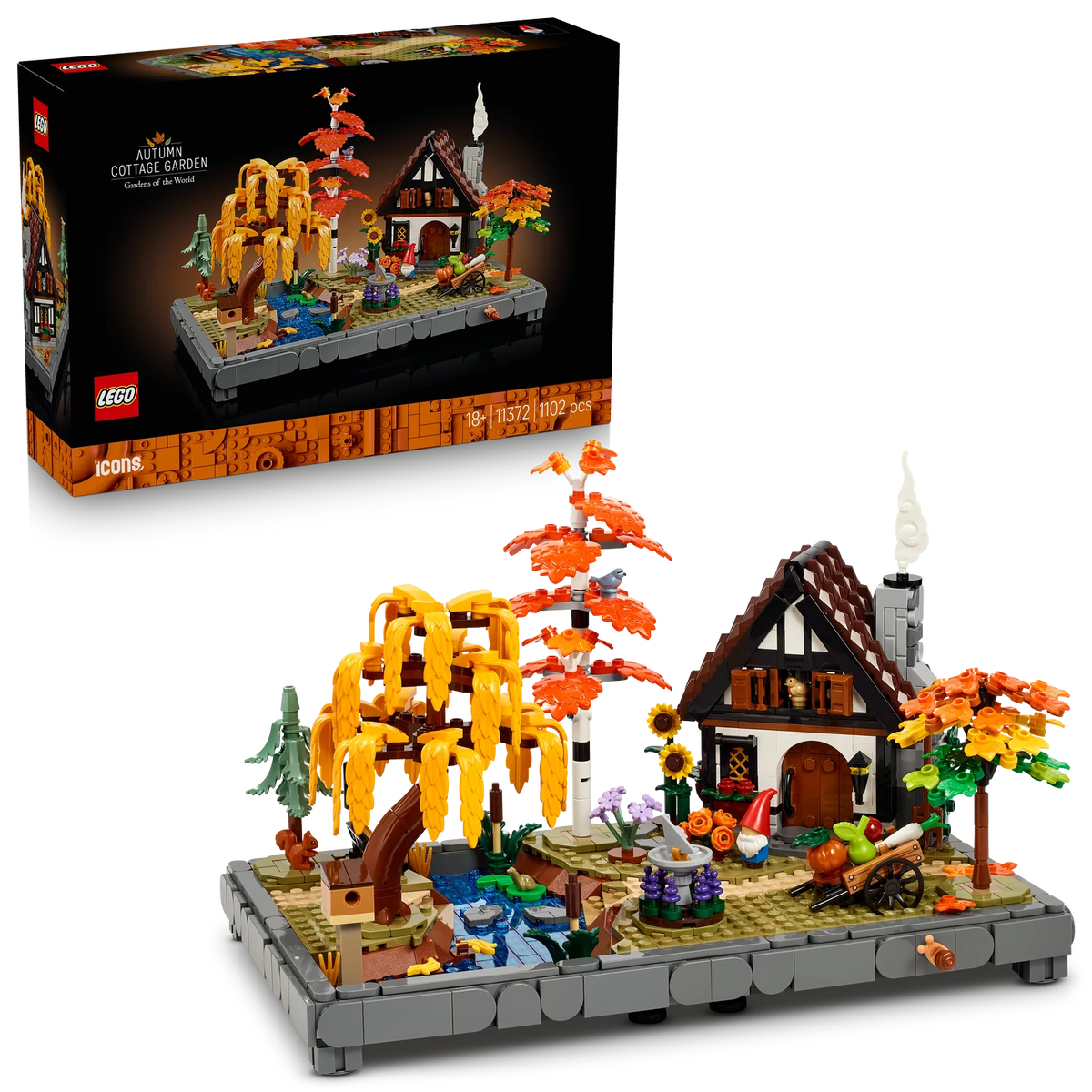 LEGO Icons Autumn Cottage Garden – 1102 Pieces (11372)