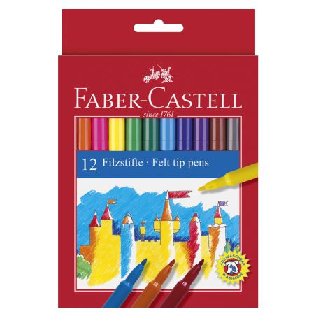 Faber Castell  Fiberpen Washable 12 cl in Cardboard