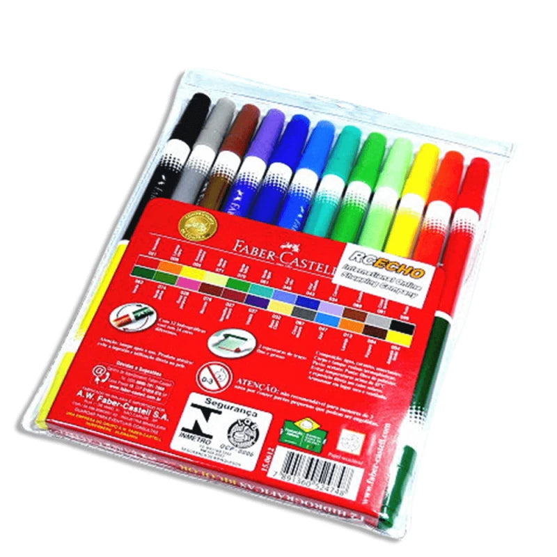 Faber Castell Color Markers Bicolor Pens| 24 Colors