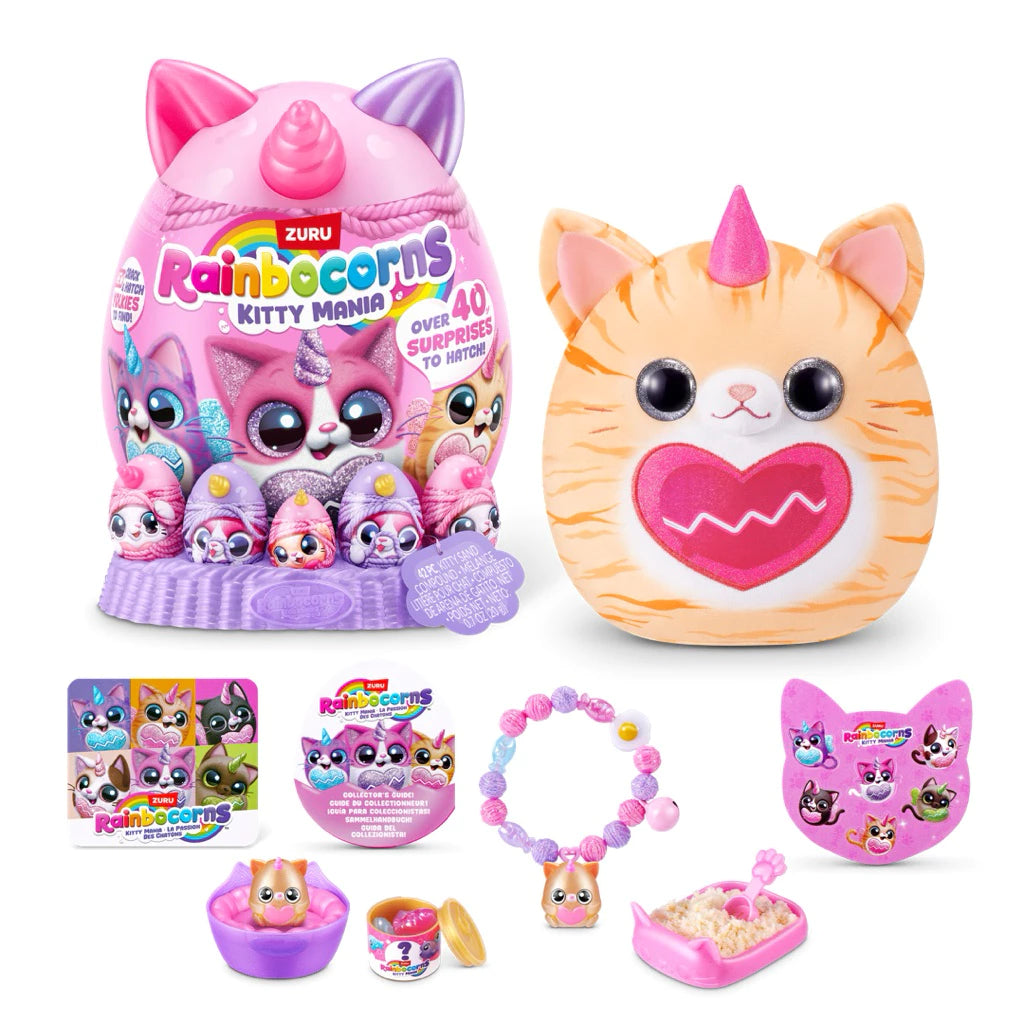 ZURU Rainbocorns Eggzania Kitty Mania Stuffed Animal Surprise Plush Egg - Assorted