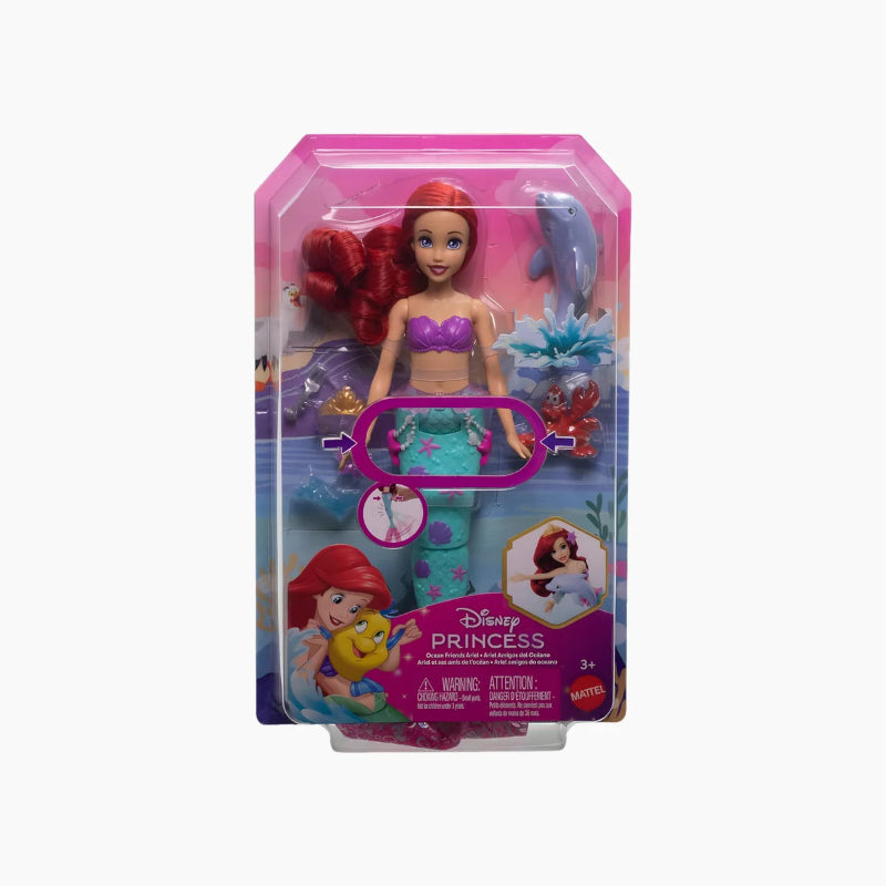 Disney Princess Ariel Doll with Ocean Animal Friend – Fashion Doll Playset