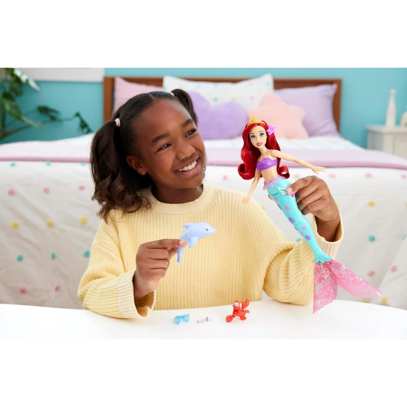 Disney Princess Ariel Doll with Ocean Animal Friend – Fashion Doll Playset