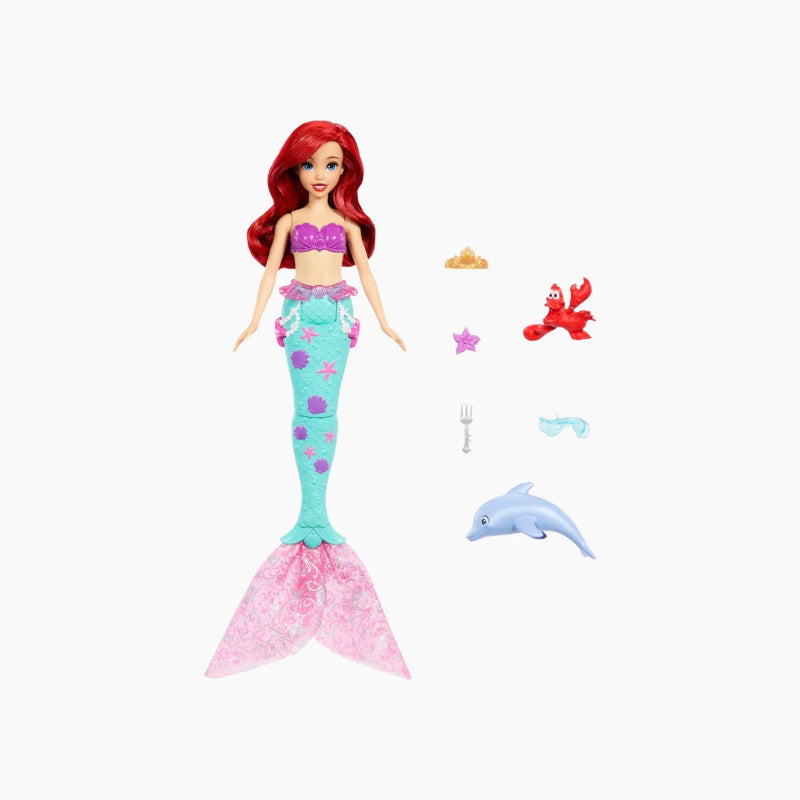 Disney Princess Ariel Doll with Ocean Animal Friend – Fashion Doll Playset