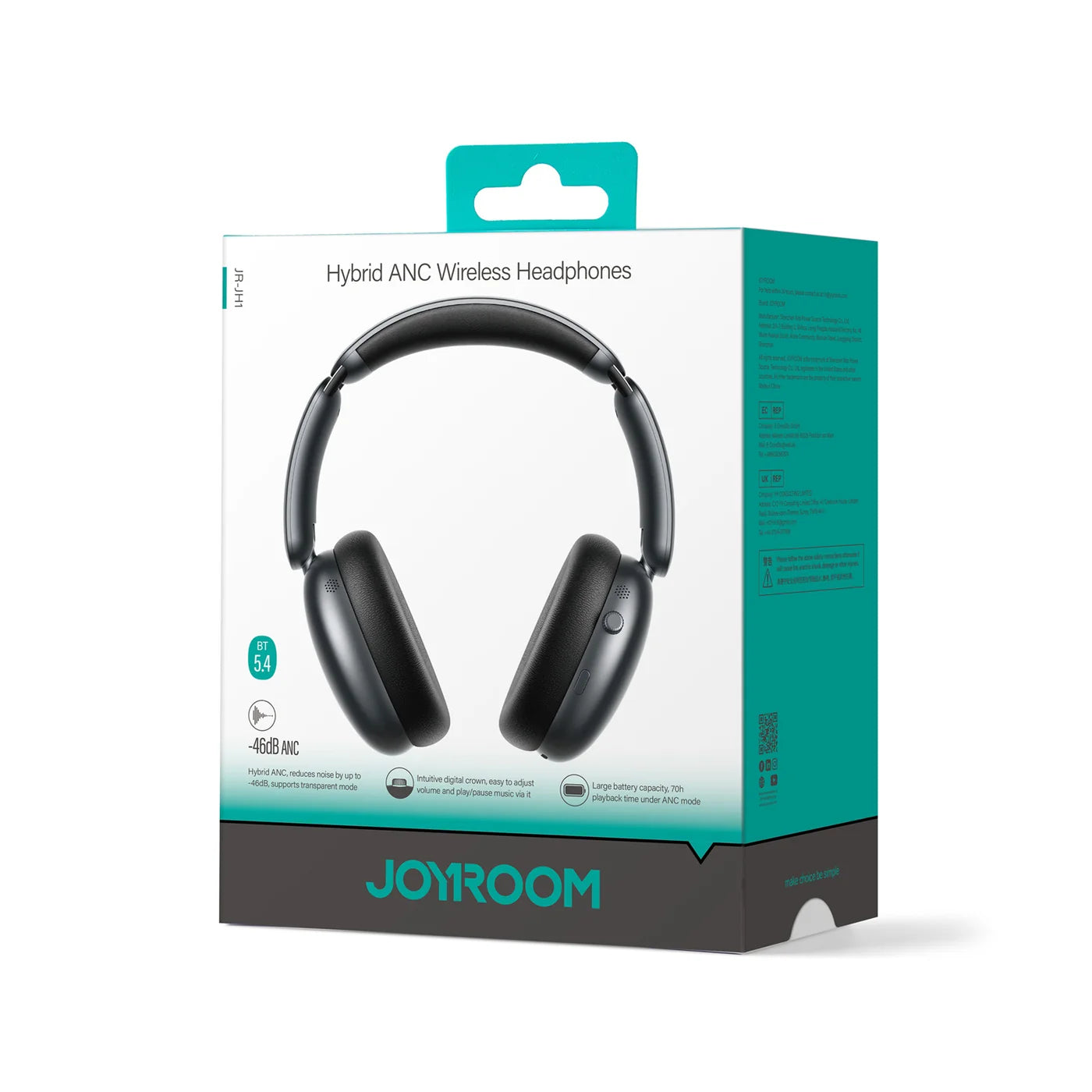 JOYROOM JR-JH1 J-head Series Hybrid ANC Wireless Headphones - Black