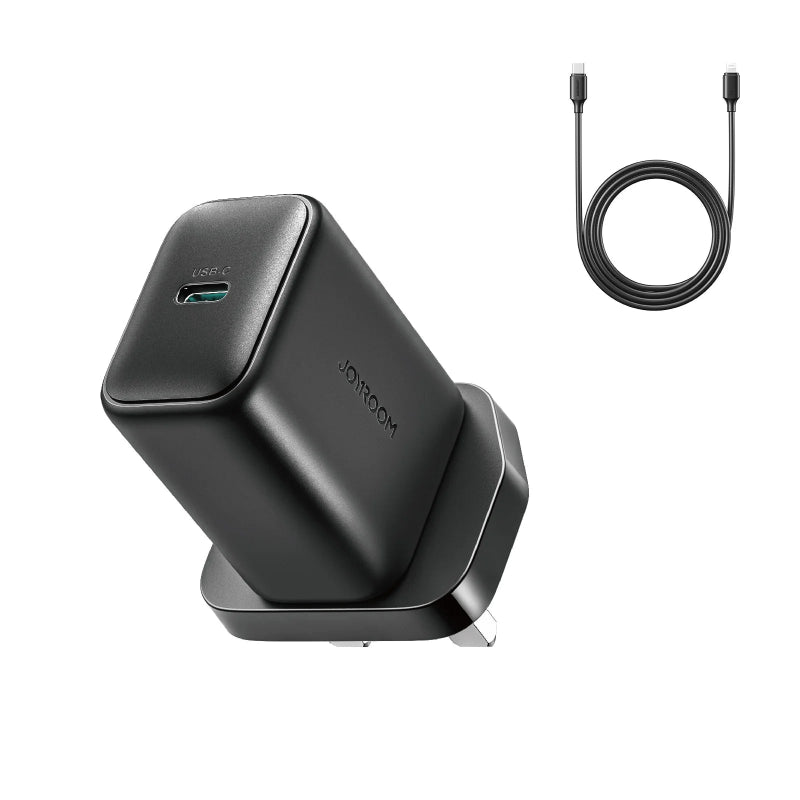 JOYROOM JR-TCF23 25W Charger - Black (EU) + C to C Cable 1m - Black