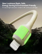 JOYROOM S-A53 30W Self Luminous Liquid Silicone Fast Charging Cable (Type-C to Lightning) 1. 2m - Beige