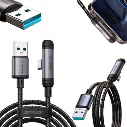 JOYROOM S-A56 Enjoyx Series 90° Fast Charging Data Cable(USB-A to Lightning 3a)1. 2m - Black
