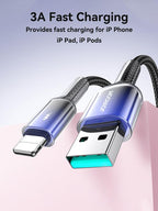 JOYROOM S-A42 Crystal-clear Series 3A Fast Charging Data Cable (USB-A to Lightning) 1. 2m - Black