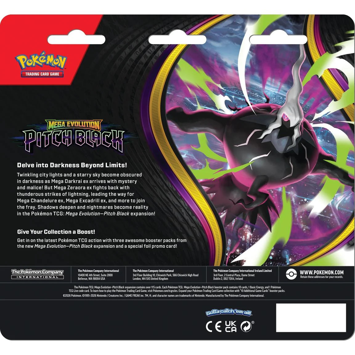 Pokemon PITCH BLACK 3-PACK BLISTER