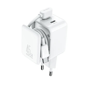 JOYROOM JR-TCL05 45W Cable Management GaN Charger - White (UK)