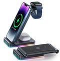 JOYROOM JR-WQN01 15W 3-in-1 Foldable Wireless Charging Station - Black
