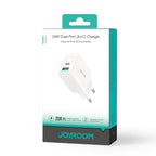 JOYROOM JR-TCF21 20W Dual-Port (A + C) Charger - White (UK)