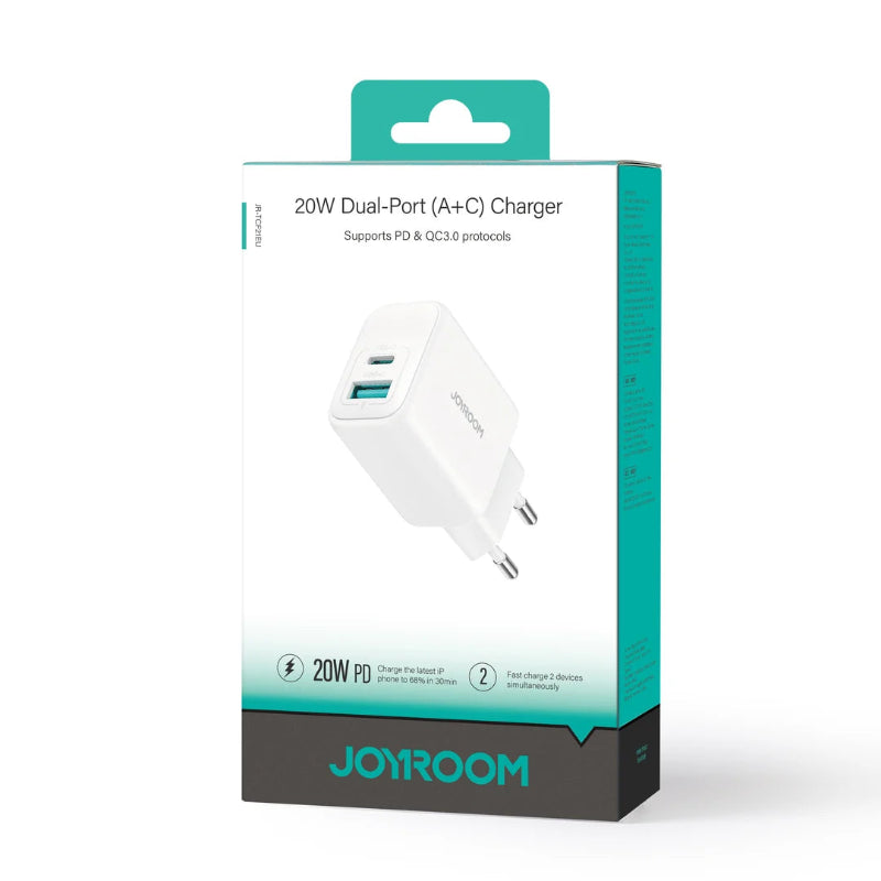 JOYROOM JR-TCF21 20W Dual-Port (A + C) Charger - White (UK)