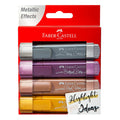 Faber-Castell TEXTLINER 46 Metallic Highlighter Marker Pen - Wallet of 4 Colours