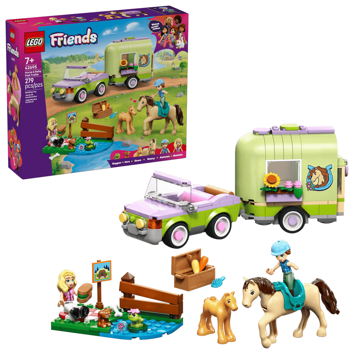 Horse & Baby Foal Trailer- 279 Pcs