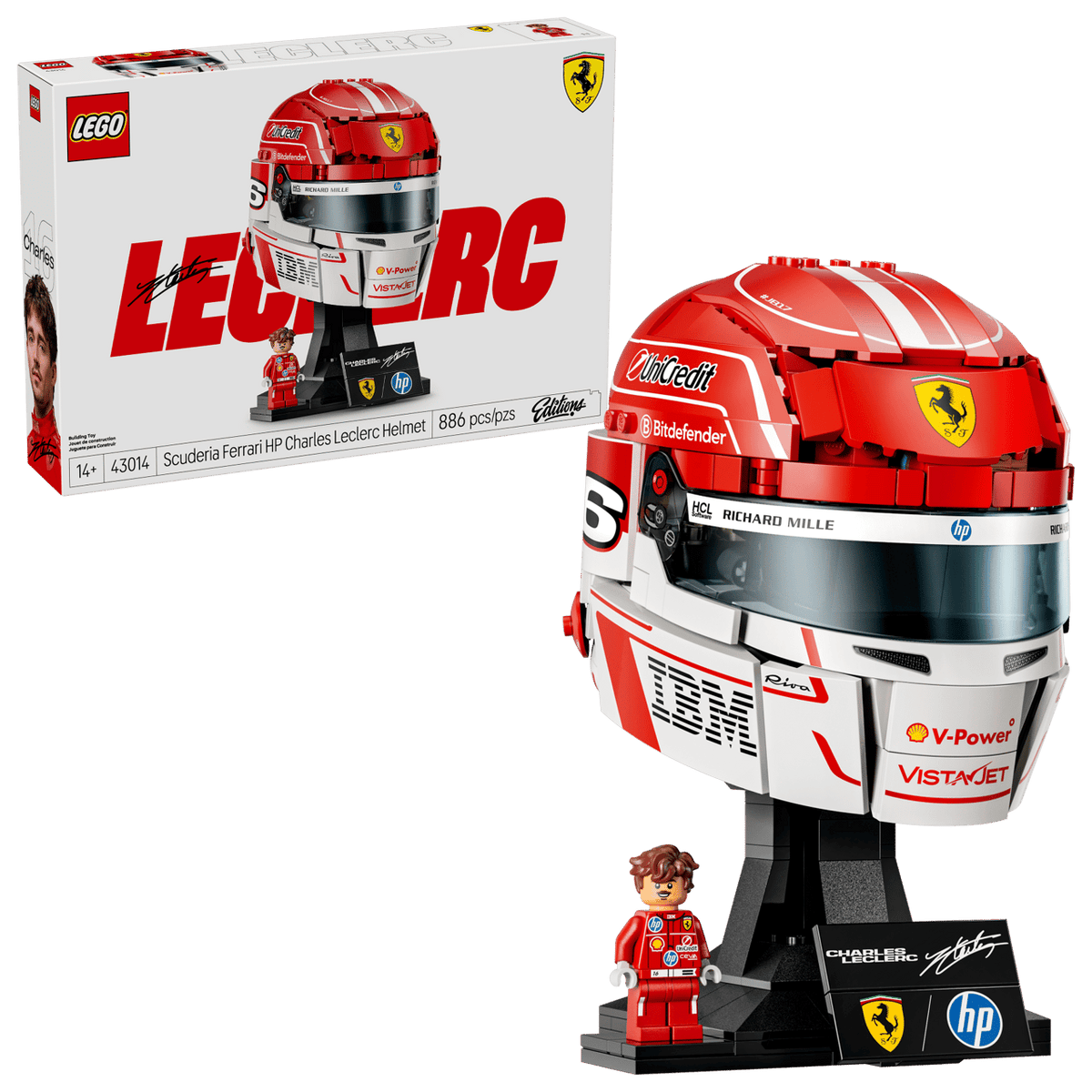 Scuderia Ferrari HP Charles Leclerc Helmet- 886 Pcs