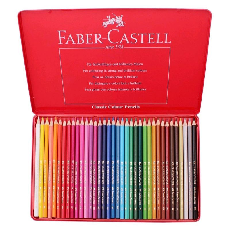Faber Castell 36-Classic Color Pencils in Metal Tin Box
