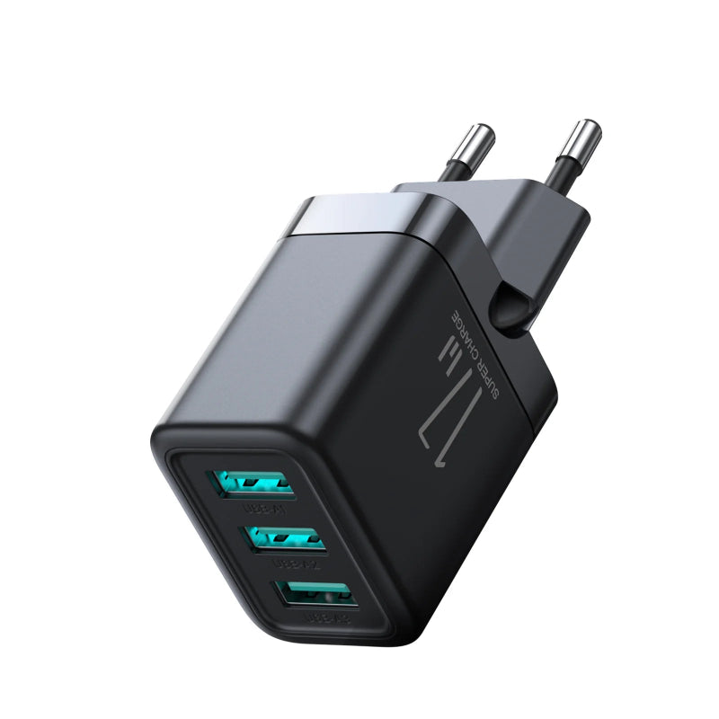 JOYROOM JR-TCN02 3. 4A 3usb Charger - Black (EU)