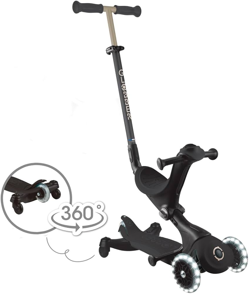 Globber Go Up Deluxe LED 360 Scooter Black