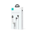 JOYROOM JR-EW05 Wired Series Half In-Ear Wired Earphones - Black with Pu Storage Bag
