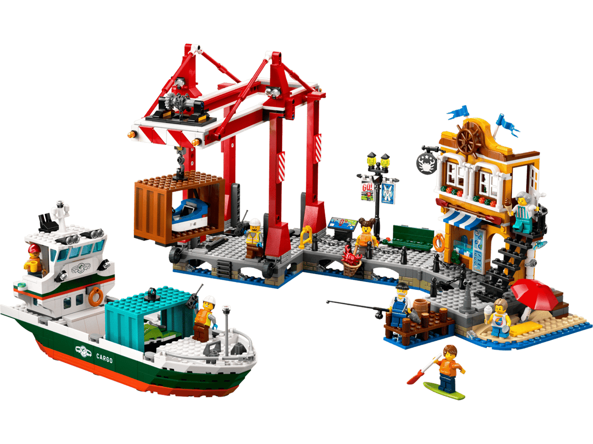 Seaside Harbor with Cargo Ship- 1226 Pcs