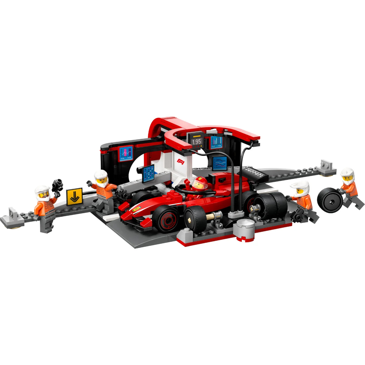 LEGO City F1 Pit Stop & Pit Crew with Ferrari Car – 322 Pieces (60443)