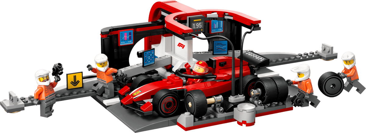 F1 Pit Stop & Pit Crew with Ferrari Car- 322 Pcs