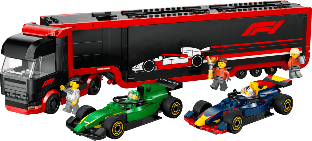 F1 Truck with RB20 & AMR24 F1 Cars- 1086 Pcs