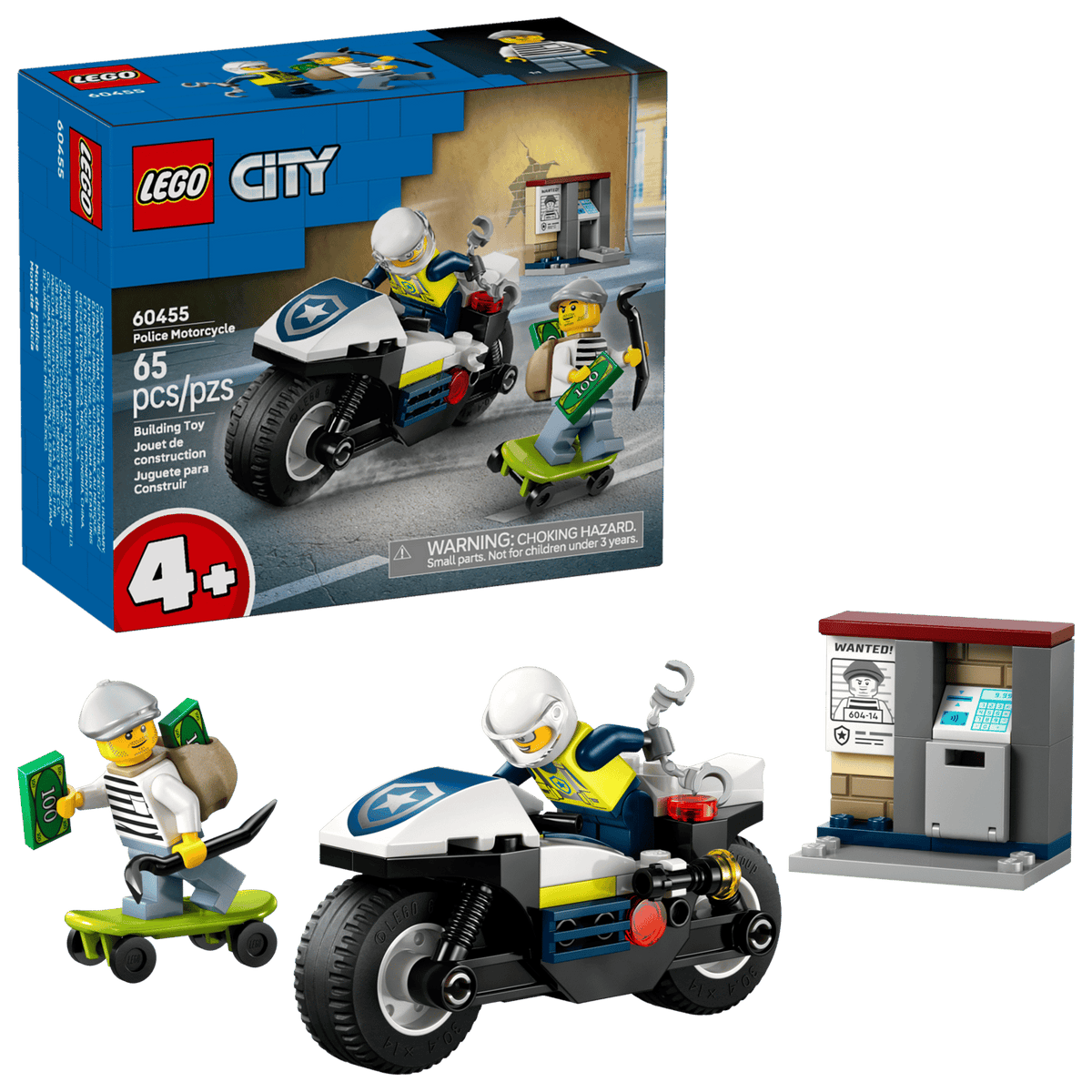 Police Motorcycle Chase- 65 Pcs