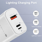 PD 30W Fast Charger (Type-C + Lightning + USB 3 Out Port)