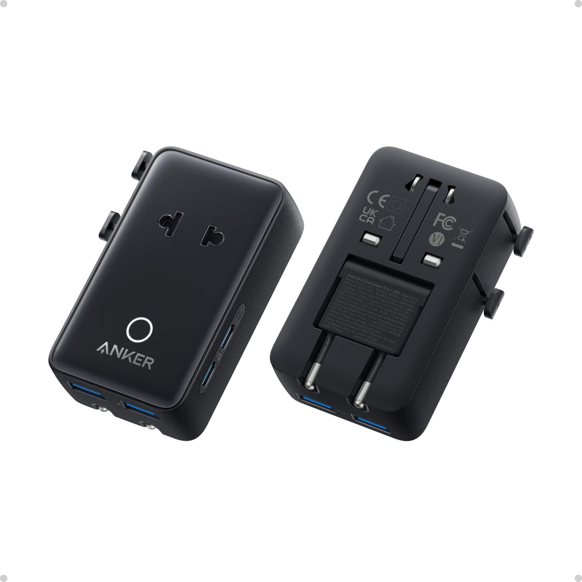 Anker Nano Travel Adapter (5-in-1, 20W, 1-Pack)