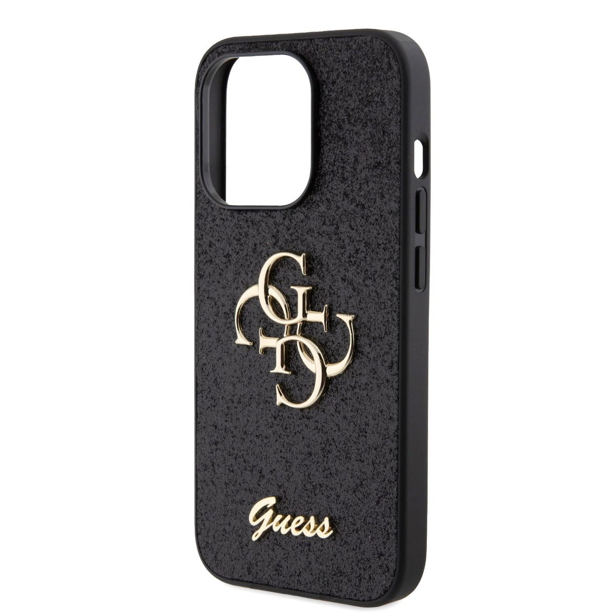 GUESS PU CASE FIXED GLITTER WITH BIG 4G METAL LOGO