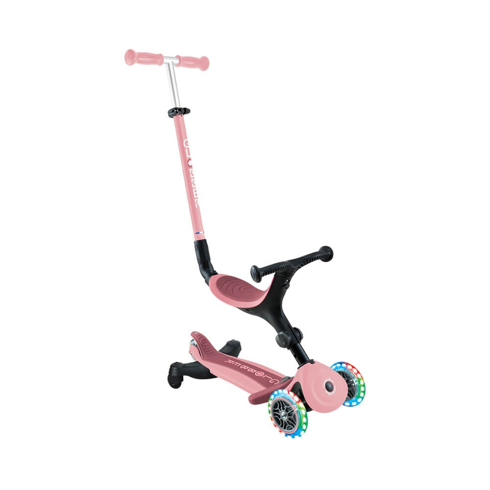 Globber Go Up Active Lights 360° (White LED Wheels) – Pastel Pink