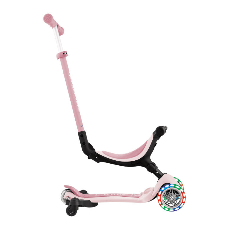 Globber Go Up Active Lights 360° (White LED Wheels) – Pastel Pink
