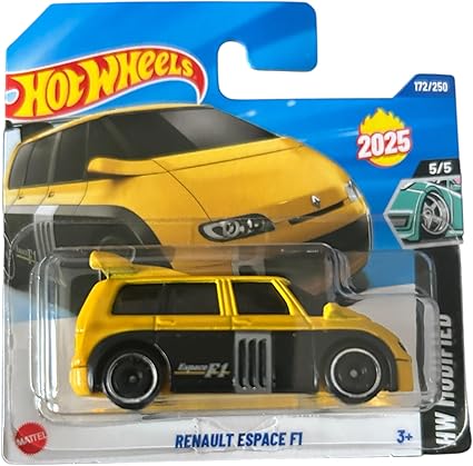 Hot Wheels Renault Espace F1, 2025 Collection, Yellow and Black Die-Cast Model Car, 1:64 Scale